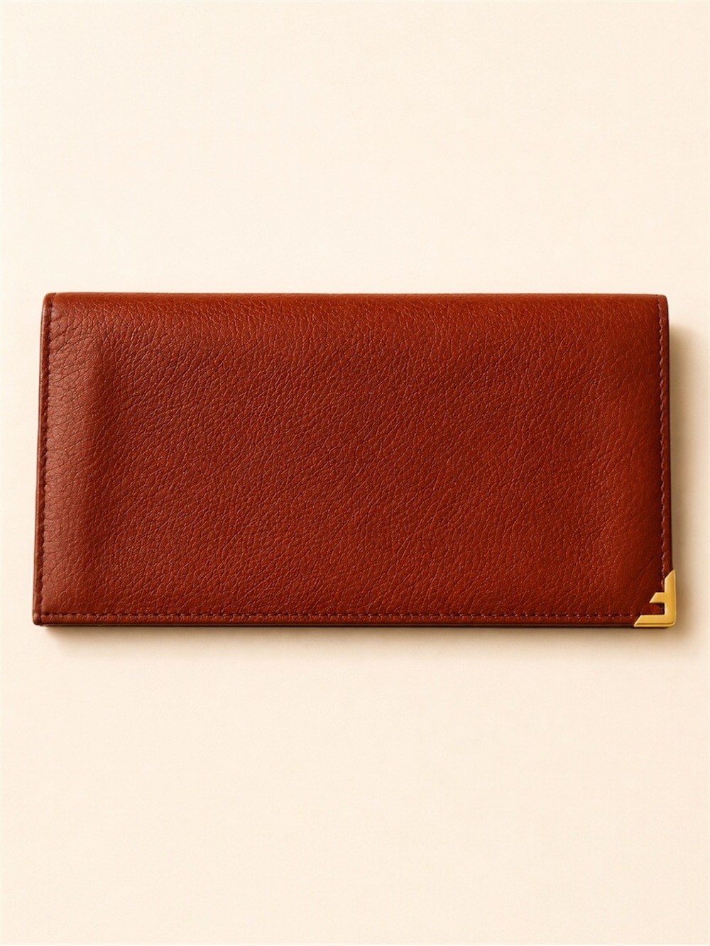 Salvatore Ferragamo Vintage Italian Leather Wallet / Checkbook Holder Brown